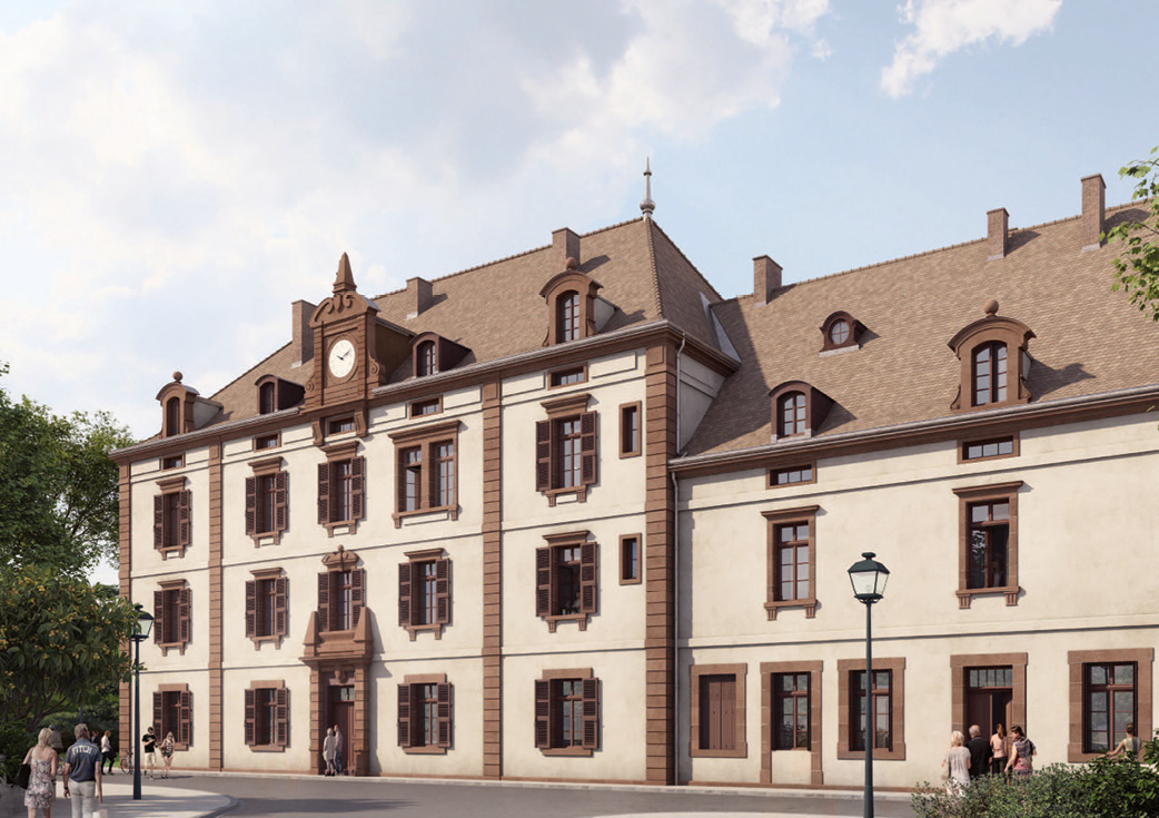 Ancienne Caserne Suzzoni – Neuf-Brisach, façade réhabilitée